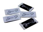 High Definition Satin Face end fold Clothing Woven Labels Laser Cut