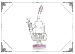 10.5 Inches Pink Glass Recycler With Double Honeycomb Percs Bongs