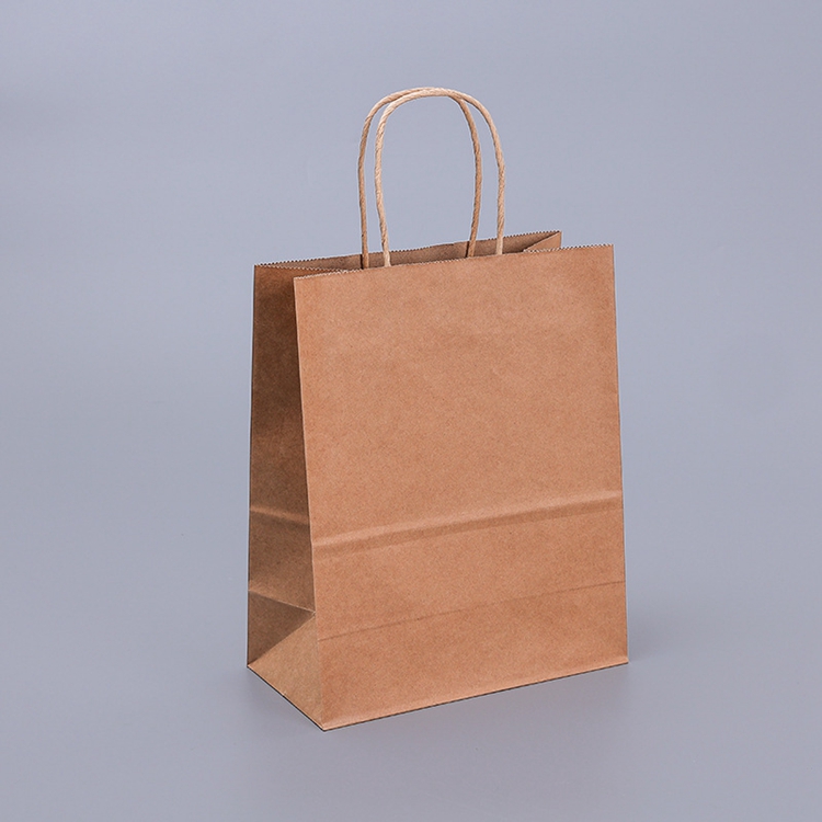 Competitive Eco-Friendly Folding Brown Kraft Paper Shopping Bag with Customized Logo
