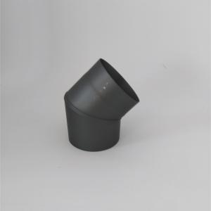 China Two Segment 45 Degree Elbow Black Chimney Pipe Single Wall Stainless Steel factory