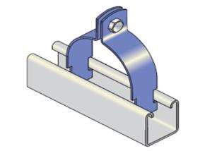China Two Piece Narrow Space Strut Pipe Clamps 1.5mm Thickness factory