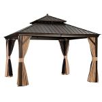 Hardtop Gazebo Garden Casual With Mosquito Netting Aluminum Hardtop Gazebo