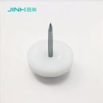 16mm Furniture Feet Nail In White Pe Plastic And Zinc Plated Nail For Wood