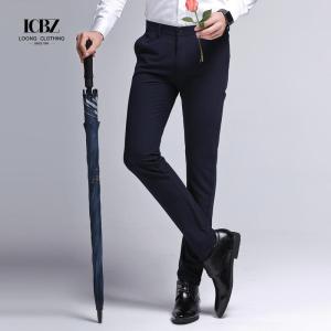 China Side Pockets Men's Black Cuff Straight Trousers Breathable and Stylish for Casual Wear factory