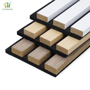 China Acoustic Wooden Slat Wall Panels Eco Friendly Polyester Foam Wall Panel For Conference Room factory