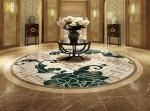 Parquet, natural stone parquet, engineered stone water jet medallion