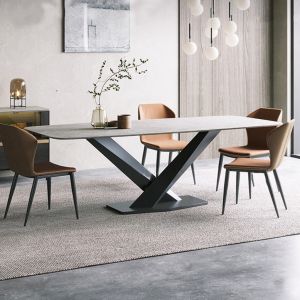Wholesale Stylish Stainless Steel Dining Tables With Marble Surfaces