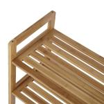 Fashionable Rectangular 2 Tier Bamboo Shoe Rack Household Essentials