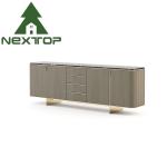 Metal Solid Wood Silver Luxury Sideboard Cabinets For Dining Room Living Room
