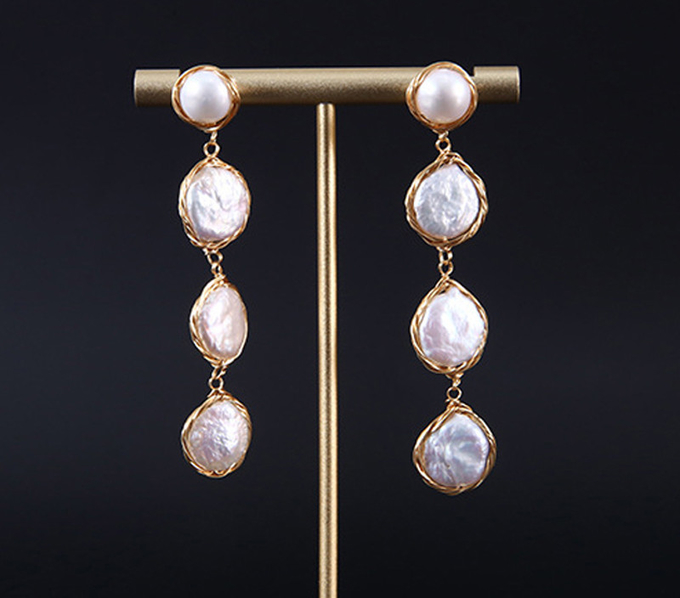 Vintage Circle Earrings For Women Irregular Baroque Pearl Earring Natural Baroque Pearl Earring Jewelry Set Gift