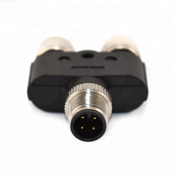 Customized Waterproof Y Type M12 8 Pin 2 Female to 1 Male M12 8 Poles Connector Adapter for Y Shape Splitter Cable