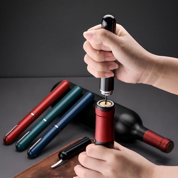 Pocket Air Pump Wine Bottle Opener Built In Foil Cutter Handheld Wine Cork