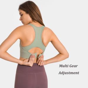China Wide Gathered Gils Sports Bra High Impact Large Bust Padded Fitness Workout factory
