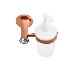 Bathroom Accessory Soap Dispenser Holder Zinc Alloy and Crystal Plate Rose Gold