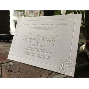China Letterpress Printing Custom Wedding Invitations Cards Elegant Design 12*17cm on sale