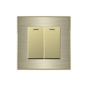 China Stainless Steel Frame Electrical Wall Switch , 86mm Wall Light Switch factory