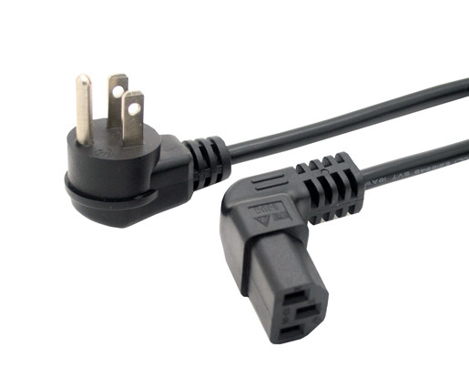 China Flat Nema 5-15P to IEC 320 C13 UP Angled Power Cord for LCD LED Wall Mount TV 3ft factory