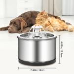 Pet Water Fountain 2.5L Volume Stainless Steel Material No Time Setting Nozzles