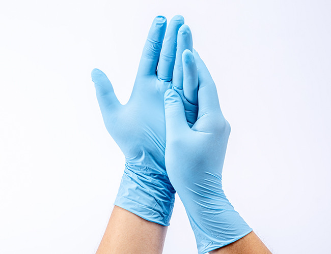 Blue Medical Nitrile Examination Gloves Disposable Powder Free