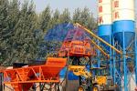 HZS50 Skip Hopper Stationary Concrete Batching Plant / High Precision Mixing