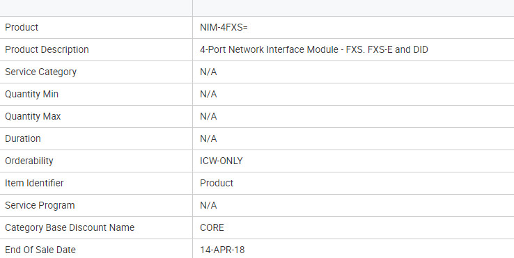 Original CISCO NIM-4FXS New in Box 4000 Series Modules 4-Port Network Interface Module FXS FXS-E and DID for ISR4451-X