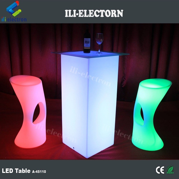 Modern RGB LED Glow Furniture Tables With Rechargeable Lithium Battery