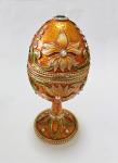 Hand Painted Enameled Faberge Egg Style Decorative Hinged Jewelry Trinket Box