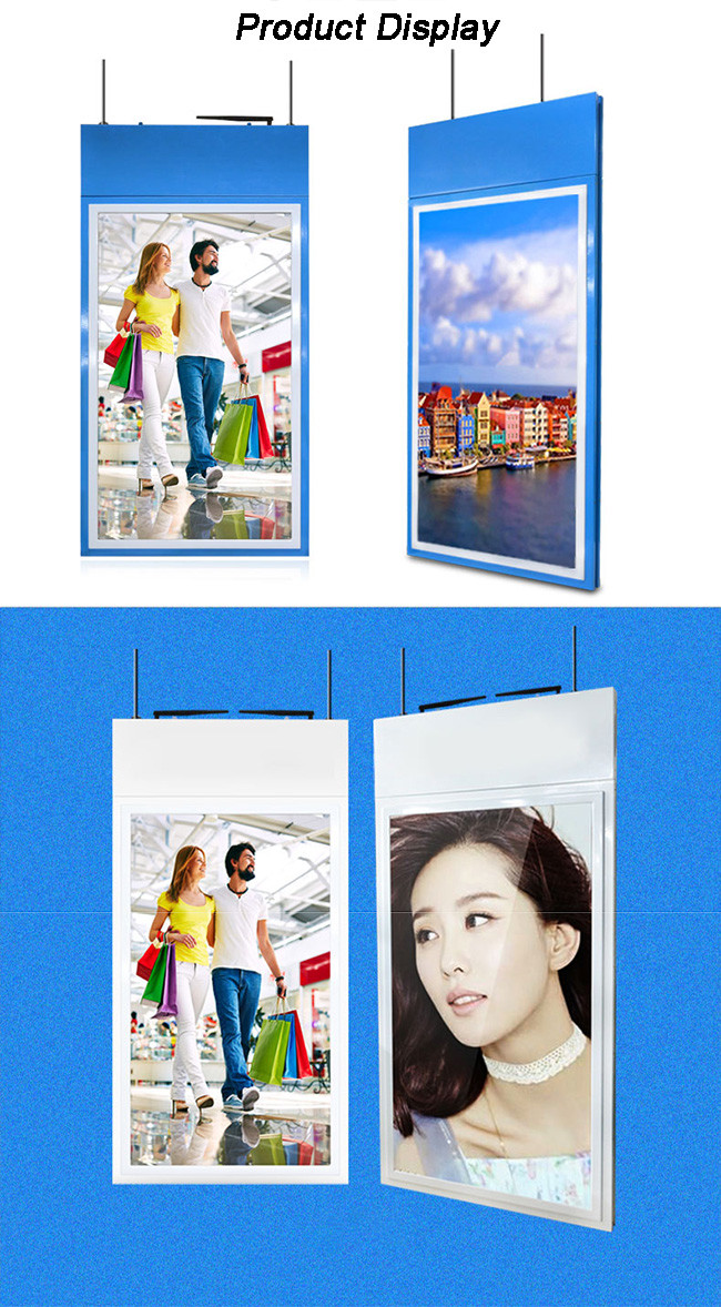 Ultra-Thin Bezel High Brightness Hanging Shop Window LCD Display Advertising Screen Double Sided Digital Signage Media Player