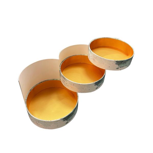 Hot Stamping Surface Handling Customized Luxury Three Layers Round Shape