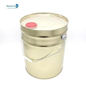 China Gold Empty 5 Gallon Buckets , Round 20L Tin Bucket Pail factory