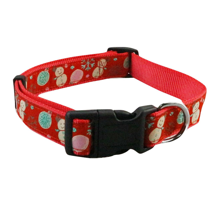 Custom Printed Woven Personalized Pet Collars Fancy Ribbon Dog Collars