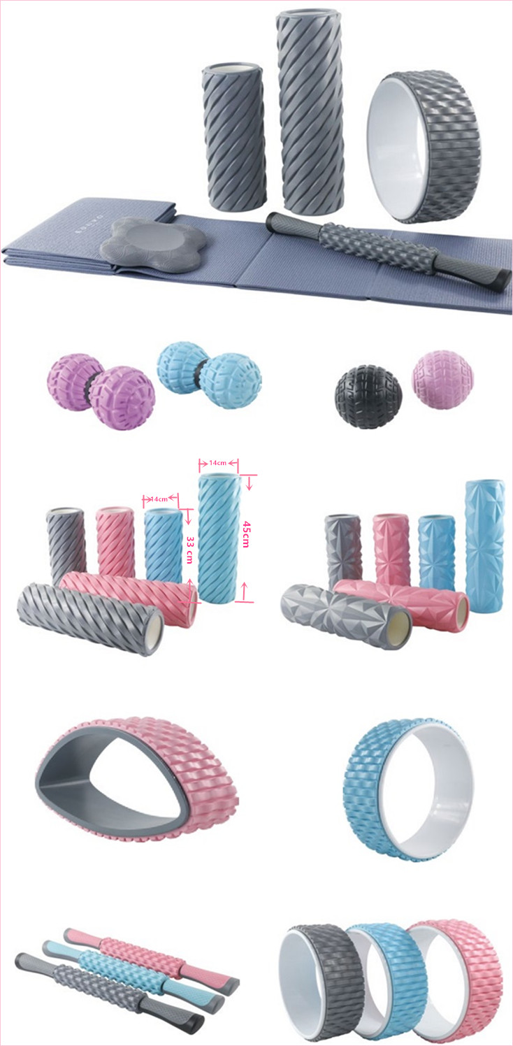 BSCI 45*14cm Yoga Fitness Foam Roller EPE Foam Gym Massage Roller