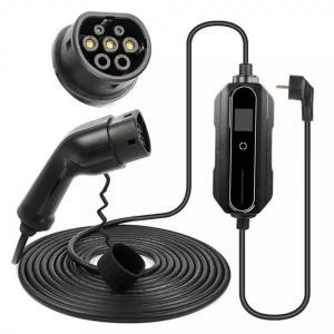 China EU Plug EV Car Charger Type 2 6A-16A Portable EVSE Charging Cable 10 Meters factory