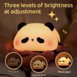 Silicone Panda Lamp 1200mah Sensitive Tap Control Warm White Breathing Light