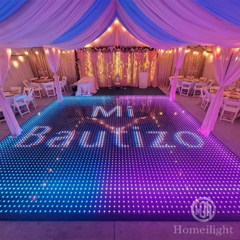 High Quality Tempered Glass LED Illuminate Wireless Video Dance Floor Mat Magnet Dance Floor