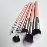 Elegant Pink Makeup Brush Thick Aluminum Tube Durable Cosmetic Brushes