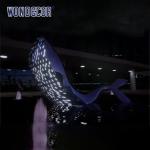 Large Outdoor Metal Art Abstract Marine Animals LED Lights Whale Stainless Steel