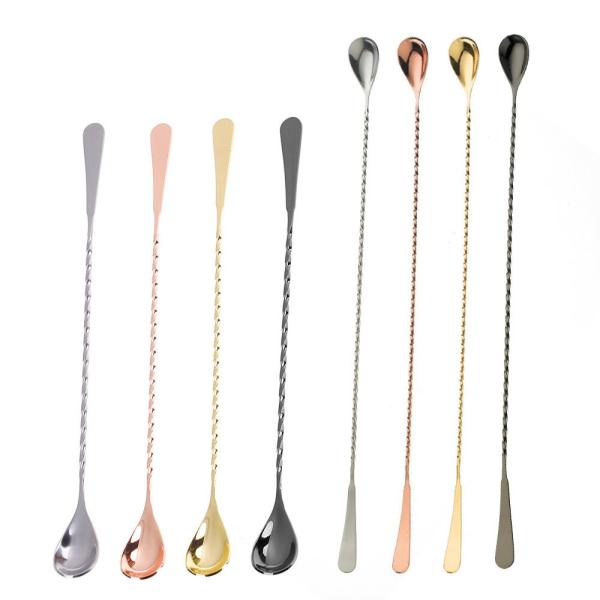 18/8 Stainless Steel Cocktail Spoon Bar Accessories Long Handle Bar Spoon For