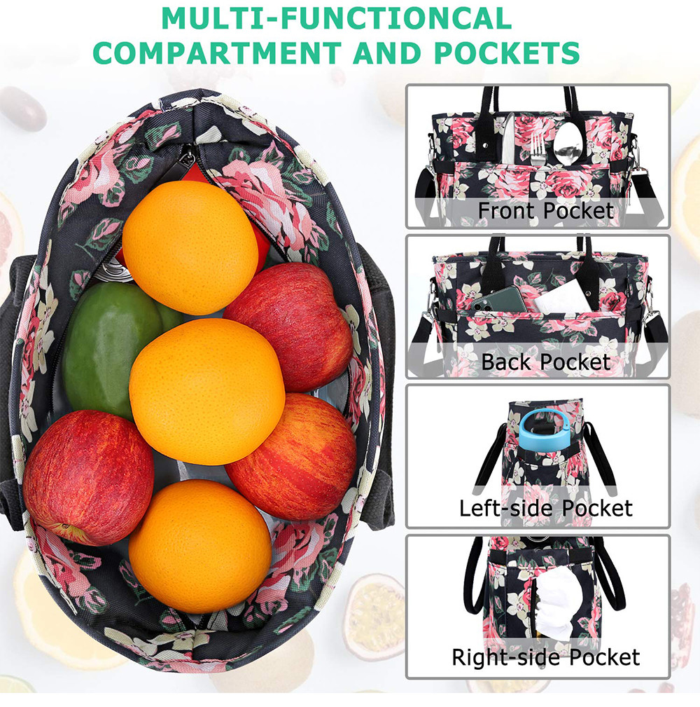 Fashion Lunch Tote Bag with Detachable Shoulder Strap for Women
