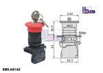 Waterproof IP65 Red Key Selector Switch LEC60947-5-1 Standard SB5-AS142