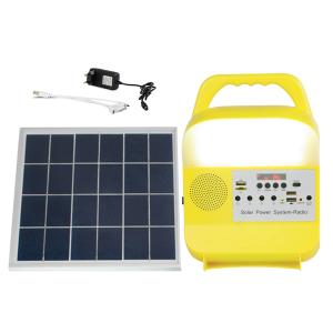 China LED 9W Portable Solar Energy System With Mobile Phone Charging factory