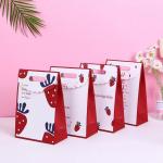 130gsm Strawberry Print Present Paper Bags Ivory Board Box 40cm*12cm*30cm