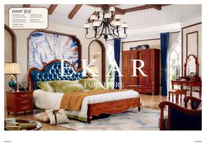 China 2017 Classic Blue Leather King Side Double Bed factory