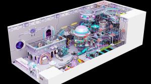 China High Custom Indoor Playground 870 Squares Space Theme Indoor Playground Purple Gray Space factory