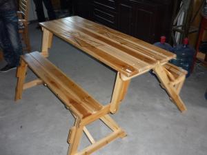 China China LFurniture Wooden Bench that can be Transformed to Table and Bench Set-17 factory