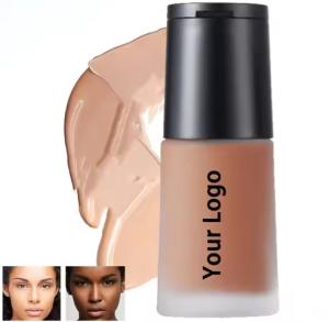 China Wholesale Private Label Vegan Long Lasting Sweatproof Waterproof Makeup Face Liquid Foundation for Black Women factory