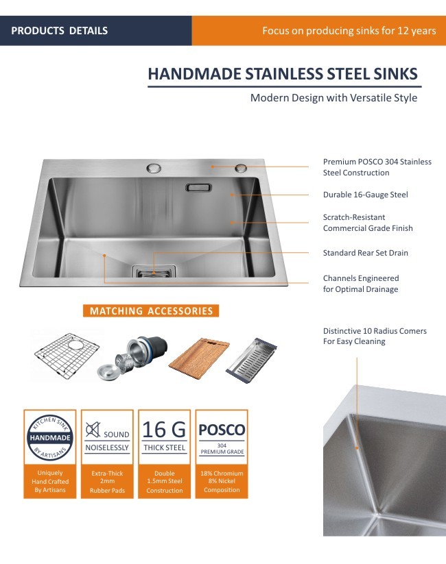Single Bowl Copper Workstation Sink 36' Undermount Drop In 92x56