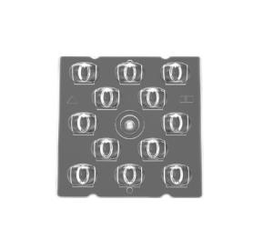 China ROHS SMD3030 PC LED Spot Lens , 12 In 1 50x50mm Square Light Lens factory