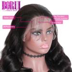 No Shedding 360 Lace Frontal Wig 10A Grade Brazilian Human Hair Body Wave