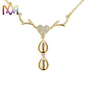 China 50cm Chain 304 Stainless Steel Deer Necklace With Nameplate Pendant factory
